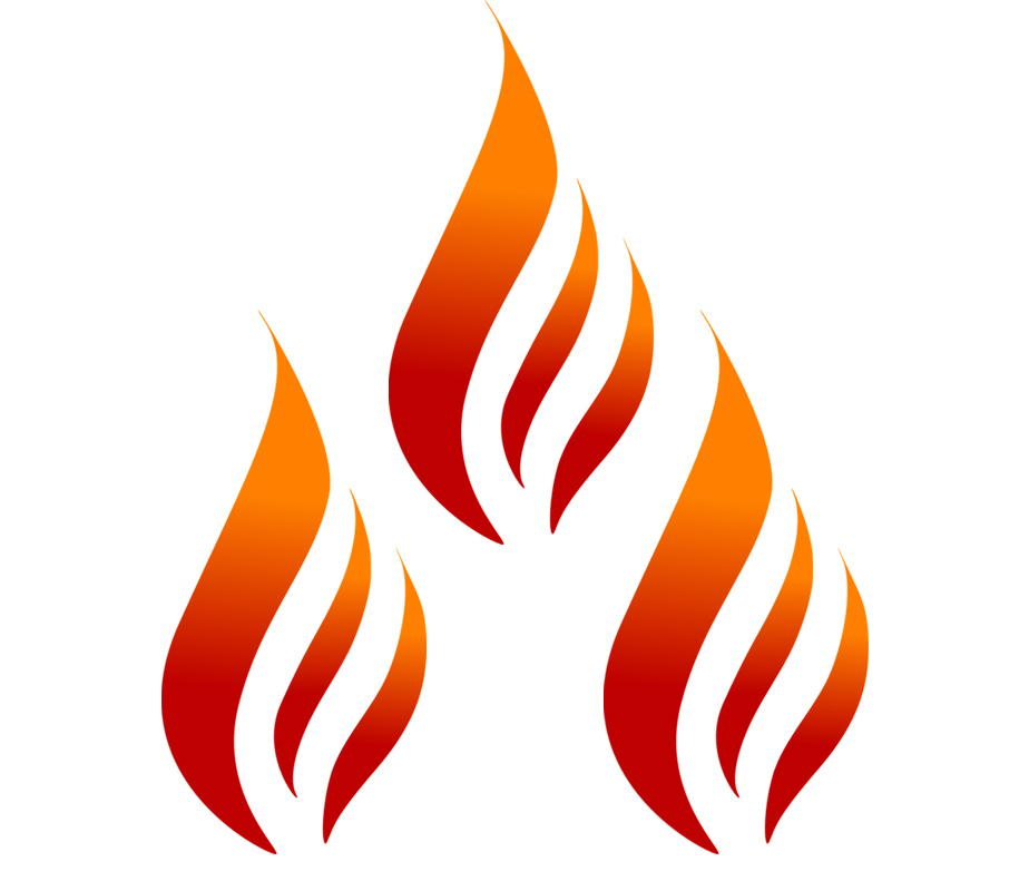 Three flames indicating a 3-burner barbecue.