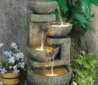 Large Granite Four Bowl Fountain Water Feature