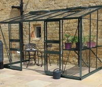 Halls Cotswold Broadway 12 x 6 ft Lean To Green Greenhouse