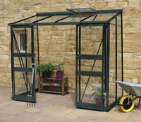 Halls Cotswold Broadway 8 x 4 ft Lean To Green Greenhouse