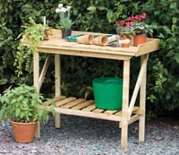 Forest Timber Potting Bench with Shelf 