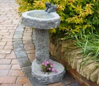 Eastern Connections Granite Bird Bath with Planting Pot