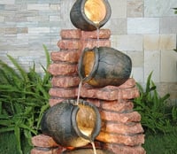 4 Pots On Brick Fountain Water Feature