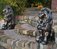 Lion Sitting With Ball Garden Ornament