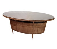 Alexander Rose San Marino 2.0 x 1.5m Oval Table with Glass Top