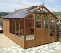 Swallow Raven 8 x 8 ft ThermoWood Greenhouse with 8 x 6 ft Shed