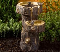 Tree Trunk Bird Bath Fountain