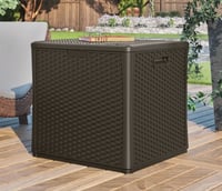 Suncast 227L Wicker Cube Garden Storage Box Java
