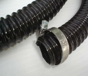 4m of 25mm Black  Ribbed Pipe and Hose Clip