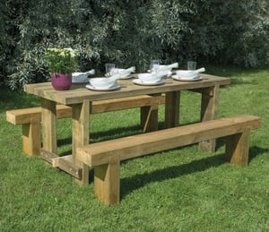 Forest 1.8m Sleeper Bench and Refectory Table Set