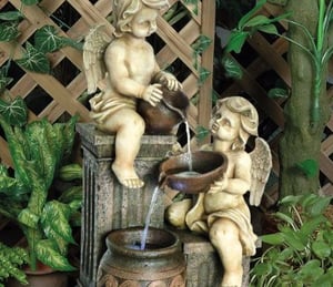 2 Angels Spilling Urns Water Feature