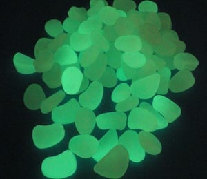 Small Green Glow In The Dark Pebbles 250g