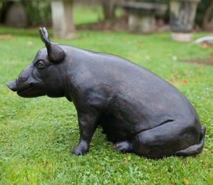 Adams Bronze Sitting Pig Ornament