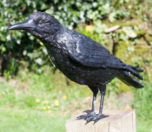 Adams Bronze Watching Crow Ornament