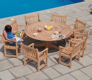 Alexander Rose Roble 8 Seater Round Dining Set