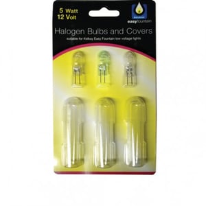 Fountain Halogen Bulbs with Covers (3 Pack) 5 Watt / 12 Volt