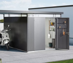BioHort Highline H5 Metal Shed 9 x 10 ft with Double Doors