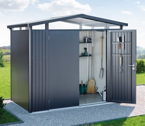 BioHort Panorama P2 Metal Shed 9 x 6 ft with Double Doors