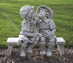 Borderstone Kissing Boy & Girl On Bench