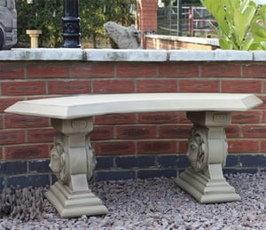 Borderstone Lion Curved Bench