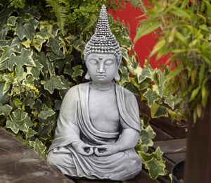 Borderstone Pearl Hat Buddha Garden Ornament