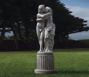 Borderstone The Lovers Statue and Plinth Garden Ornament