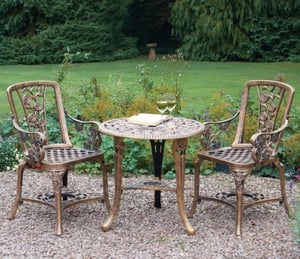 Greenhurst Bronze 3-Piece Rose Arm Chair Patio Set for 2