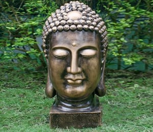 Buddha Head Bust Gold 52cm Statue