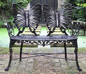Butterfly Metal Garden Bench