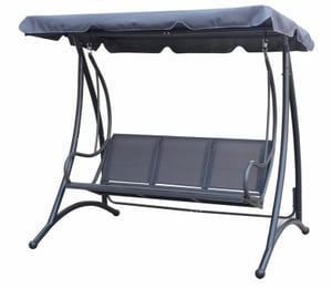 Charles Bentley 3 Seater Grey Swing Seat with Canopy