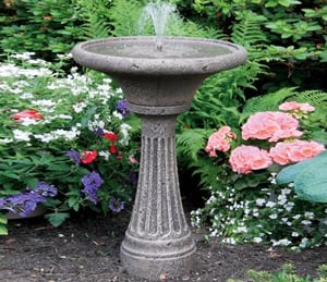 Massarelli Chelsea Fleur Delis Fluted Cast Stone Fountain