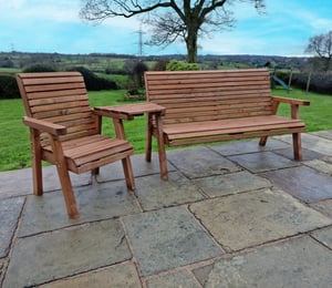 Churnet Valley 4 Seater Angled Companion Set with Bench