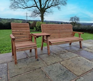 Churnet Valley 4 Seater Straight Companion Set with Bench