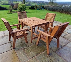 Churnet Valley Square Table 4 Seater Set