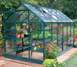 Classic 6 x 12 ft Green Greenhouse Package