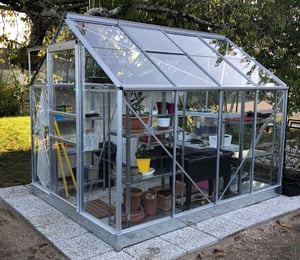 Classic 6 x 8 ft Silver Greenhouse Package