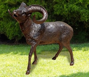Brass Baron Big Horn Sheep Cast Bronze Statue