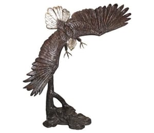Brass Baron Final Approach Eagle Cast Bronze Statue