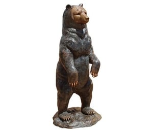 Brass Baron Standing Bear Cast Bronze Statue