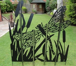 Dragonfly Metal Garden Screen