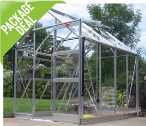 Elite High Eave 6 x 8 ft Package Greenhouse