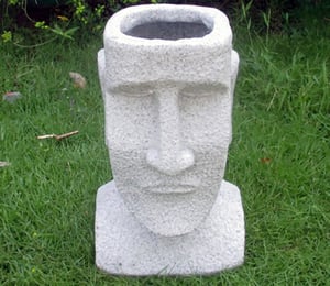 Enigma Easter Island Head Planter Granite Ornament