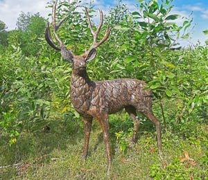 Enigma Large Standing Stag Bronze Ornament