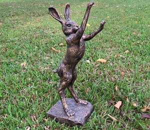 Enigma Left Fighting Hare Bronze Ornament