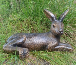 Enigma Lying Hare Bronze Ornament