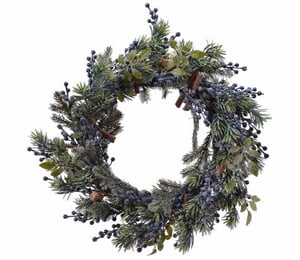Everlands Frosted Blue Berry Wreath
