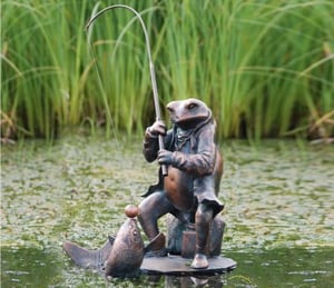 Fishing Frog Garden Ornament