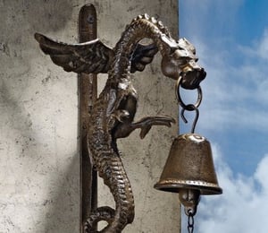 Florentine Dragon Gothic Iron Doorbell