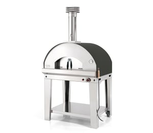 Fontana Mangiafuoco Anthracite Gas Fired Pizza Oven with Trolley