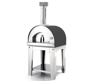 Fontana Margherita Anthracite Wood Fired Pizza Oven with Trolley